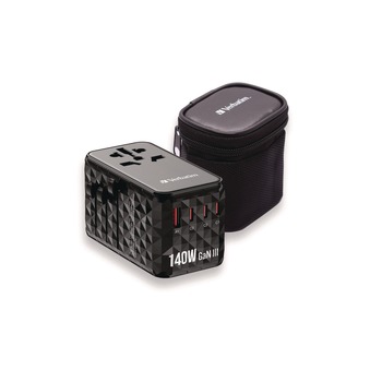 Verbatim UTA-10 GaN III 3-USB-A/3-USB-C Universal Travel Adapter