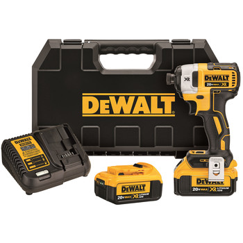 Dewalt DCF887M2 20V MAX XR 3-Speed Lithium-Ion 1/4 in. Cordless Impact Driver Kit with 2 Batteries (4 Ah)