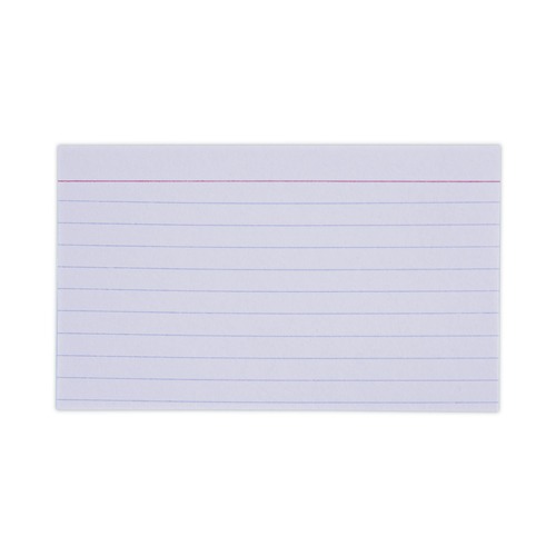 Office Jansan | Universal UNV47210EE 3 in. x 5 in. Ruled Index Cards - White (100/Pack) image number 0