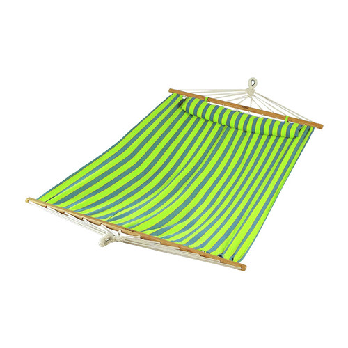 Outdoor Living | Bliss Hammock BH-404D 265 lbs. Capacity 48 in. Caribbean Hammock with Pillow, Velcro Straps, and Chains - Tequila Sunrise Stripe image number 0