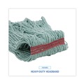 Mops | Boardwalk BWK503GNNB Premium Standard Cotton/Rayon Fiber Mop Head - Large, Green (12/Carton) image number 7