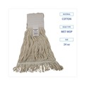 Mops | Boardwalk BWK524C 24 oz. Pro Loop Web/Tailband Premium Saddleback Cotton Mop Head - White (12/Carton) image number 4