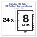 Office Jansan | Avery 11168 Ready Index 11 in. x 8.5 in. 8-Tab 1 to 8 Uncollated Customizable TOC Dividers - Multicolor Tabs/White (24/Box) image number 7