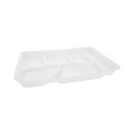 Food Trays, Containers, and Lids | Pactiv Corp. 0TH10601SGBX 8.5 in. x 11.5 in. x 1.25 in. 6-Compartment Foam School Trays - White (500/Carton) image number 3