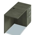 Office Desks & Workstations | Alera AE1NZK-R2448UF TOM 48 in. x 24 in. x 29 in. Seville Series Right Desk Return with Pedestal - Walnut image number 3