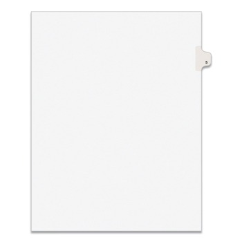 Avery 11 x 8.5 Avery Style Preprinted Legal Exhibit Side 10-Tab Index Dividers - White (25/Pack)