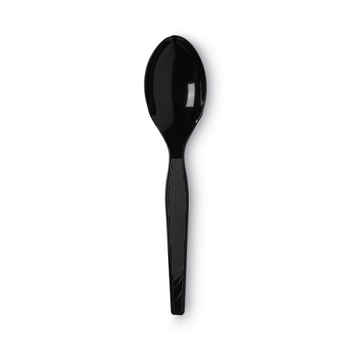  | Dixie TM517 Heavy Mediumweight Plastic Cutlery Teaspoons - Black (1000/Carton) image number 0