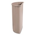 Trash & Waste Bins | Rubbermaid Commercial FG352000BEIG Untouchable 21 gal Plastic Receptacle - Half-Round Beige image number 3