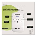 Office Electronics & Batteries | GoGreen Power GG-13000USB2 3 Outlet 2 USB Wall Tap, 735 J, White image number 4