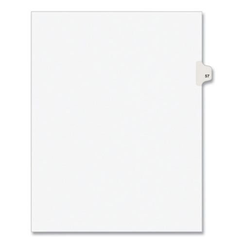 Customer Appreciation Sale - Save up to $60 off | Avery 01057 11 in. x 8.5 in. 10-Tab 57 Tab Titles Preprinted Legal Exhibit Side Tab Avery Style Index Dividers - White (25-Piece/Pack) image number 0