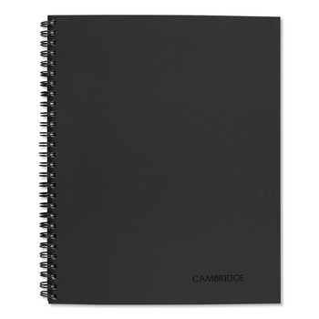 Cambridge (80) 11 in. x 8.5 in. Sheets Action Planner Project-Management Format Wirebound Guided Business Notebook - Dark Gray Linen Cover