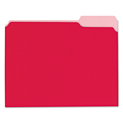 Universal UNV12303 1/3-Cut Tabs Letter Size Interior File Folders - Red (100/Box) image number 0
