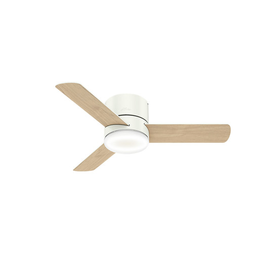 Hunter 59452 44 In Minimus Ceiling Fan With Remote And Led Light Kit Fresh White