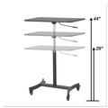 Cleaning & Janitorial Supplies | Victor DC500 30.75 in. x 22 in. x 29 in. to 44 in. High Rise Collection Mobile Adjustable Standing Desk - Black image number 3