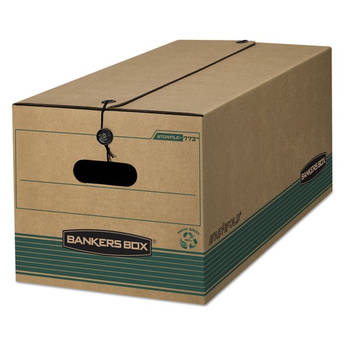  | Bankers Box 00774 15.25 in. x 24.13 in. x 10.75 in. STOR/FILE Medium-Duty Strength Storage Boxes for Legal Files - Kraft/Green (12/Carton) image number 0