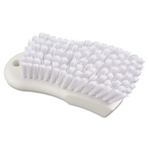 Cleaning Cloths | Boardwalk BWKFSCBWH 6 in. Handle 6 in. Brush Polypropylene Bristles Scrub Brush - White image number 0