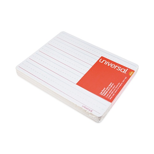 Office Jansan | Universal UNV43911 11.75 in. x 8.75 in. Penmanship Ruled Lap/Learning Dry-Erase Board - White Surface (6/Pack) image number 0