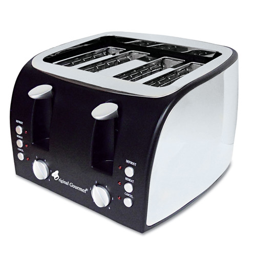  | Coffee Pro OG8166 4-Slice Multi-Function Toaster With Adjustable Slot Width, Black/stainless Steel image number 0