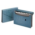 Office Jansan | Pendaflex 01158 3-1/2 in. Expansion 7 Sections Hook/Loop Closure 1/6-Cut Tabs Expanding Poly Files - Letter Size, Blue image number 2