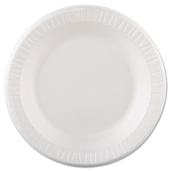 Dart 10PWQR Quiet Classic Laminated Foam Dinnerware, Plate, 10 1/4-in, White - (4 Packs/Carton, 125/Pack)