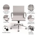 Office Chairs | Alera ALESK4244 16.93 in. to 20.67 in. Seat Height Supports Up to 275 lbs. Siskin Fabric Managers Chair - Gray Seat/Back, Chrome Base image number 4