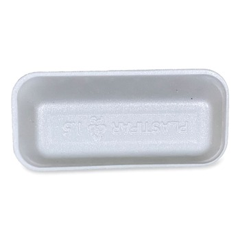 GEN 8.38 in. x 3.94 in. x 1.1 in. #1.5 Meat Trays - White (1000/Carton)