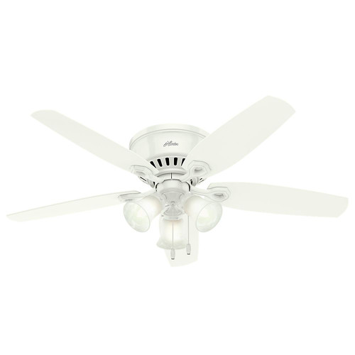Hunter 53326 52 In Builder Low Profile Snow White Ceiling Fan With Hunter 53326 52 In Builder Low Profile Snow White Ceiling Fan With Light