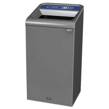 Rubbermaid Commercial 23 Gallon Paper Configure Indoor Recycling Waste Receptacle - Gray