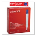 Office Jansan | Universal UNV43653 Broad Chisel Tip Dry Erase Marker - Blue (1 Dozen) image number 4