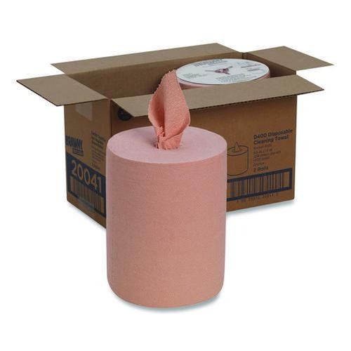 Paper Towels and Napkins | Georgia-Pacific 20041 10 in. x 13 in. 1-Ply Medium-Duty Wiper Refill - Unscented, Orange (2 Rolls/Carton) image number 0