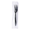 Food Service | Boardwalk BWKFORKBLPPIW Mediumweight Wrapped Polypropylene Plastic Fork Cutlery - Black (1000/Carton) image number 1