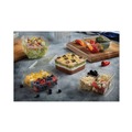  | Pactiv Corp. Y6S324C EarthChoice 4-Compartment 32 oz. 6.13 in. x 6.13 in. x 2.61 in. Plastic Square Recycled Bowl - Clear image number 4