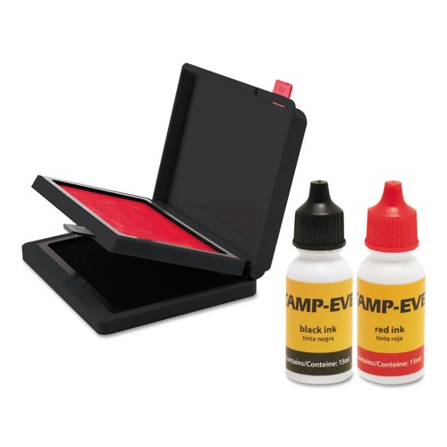 Office Jansan | Trodat 6193 4 in. x 2.38 in. Two-Color Stamp Pad with Ink Refill - Red/Black image number 0