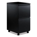 Office Carts & Stands | Alera ALEPBFFBL 14.96 in. x 19.29 in. x 27.75 in. 2 Legal/Letter-Size File Drawers Left or Right File Pedestal with Full-Length Pull - Black image number 0
