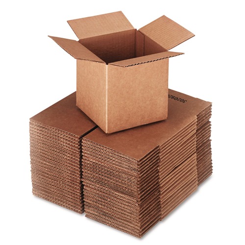 Office Jansan | Universal UFS666 6 in. Regular Slotted Container Cubed Fixed-Depth Shipping Boxes - Brown Kraft (25/Bundle) image number 0
