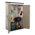 Office Furniture & Lighting | Rubbermaid FG5L3000SDONX Vertical Storage Shed 53 cu ft 2.5 ft x 4 ft x 7 ft Sandstone/Faint Maple image number 3
