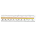 National Tape Measure Day | Westcott 10580 15 in. Acrylic Data Highlight Reading Ruler With Tinted Guide - Clear/Yellow image number 2