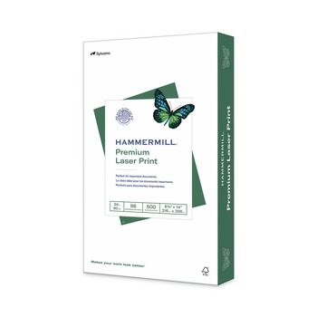 Hammermill 8.5 in. x 14 in. 98 Bright 24 lbs. Bond Weight Premium Laser Print Paper - White (1-Ream)
