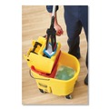 Mop Buckets | Rubbermaid Commercial FG757788YEL 35 qt. WaveBrake 2.0 Down-Press Plastic Bucket/Wringer Combos - Yellow image number 7