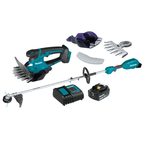 String Trimmers | Makita XUX02SM1X1XMU04Z-BNDL 18V LXT Cordless Couple Shaft Power Head with 13 in. String Trimmer Attachment and 6‑5/16 in. Cordless Grass Shear Bundle image number 0