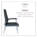 | Alera ALEML2419 metaLounge Series 24.6 in. x 26.96 in. x 42.91 in. High-Back Guest Chair - Black Seat/Back, Silver Base image number 6