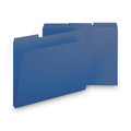 File Folders | Smead 21541 1 in. Expansion Assorted 1/3-Cut Tabs Letter Size Expanding Recycled Heavy Pressboard Folders - Dark Blue (25/Box) image number 0
