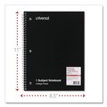 Office Jansan | Universal UNV66600 11 in. x 8.5 in. 1-Subject Medium/College Rule Wirebound Notebook - Black Cover image number 6