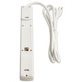  | Innovera IVR71660 6 AC Outlets 2 USB Ports 6 ft. Cord 1080 Joules Surge Protector - White image number 3