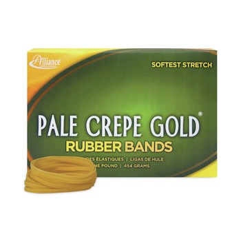 Alliance 1 lbs. Box Size 32 0.04 in. Gauge Pale Crepe Gold Rubber Bands - Golden Crepe (1-Box)