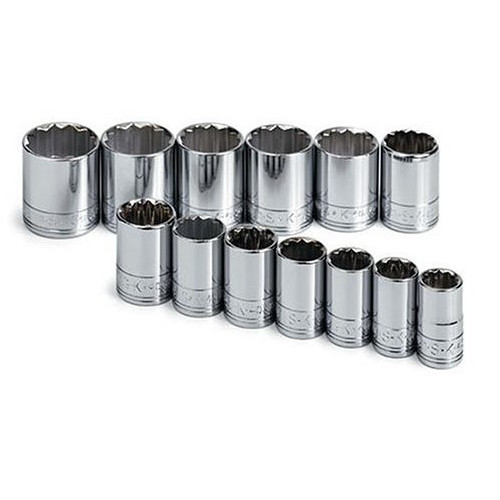 Socket Sets | SK Hand Tool 1913 13-Piece 1/2 in. Drive 12-Point Metric Socket Set image number 0