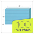 Bulk Savings Pricing 1 | Oxford 7321 BLU 3 in. x 5 in. Ruled Index Cards - Blue (100/Pack) image number 1