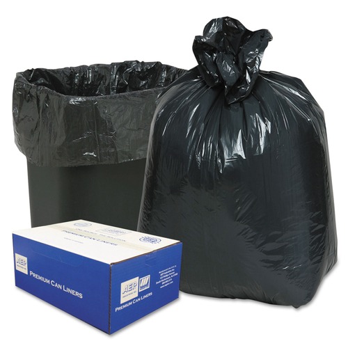  | Classic WEBB33 24 in. x 33 in. 16 Gallon 0.6 mil Linear Low-Density Can Liners - Black (500/Carton) image number 0