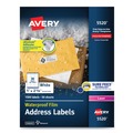 Office Jansan | Avery 05520 Waterproof 1 in. x 2.63 in. Address Labels for Laser Printers - White (30/Sheet, 50 Sheets/Pack) image number 0