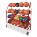 Utility Carts | Champion Sports BRCPRO 18.5 in. x 51 in. x 54 in. 176 lb Capacity Deluxe Pro Ball Cart - Red image number 3